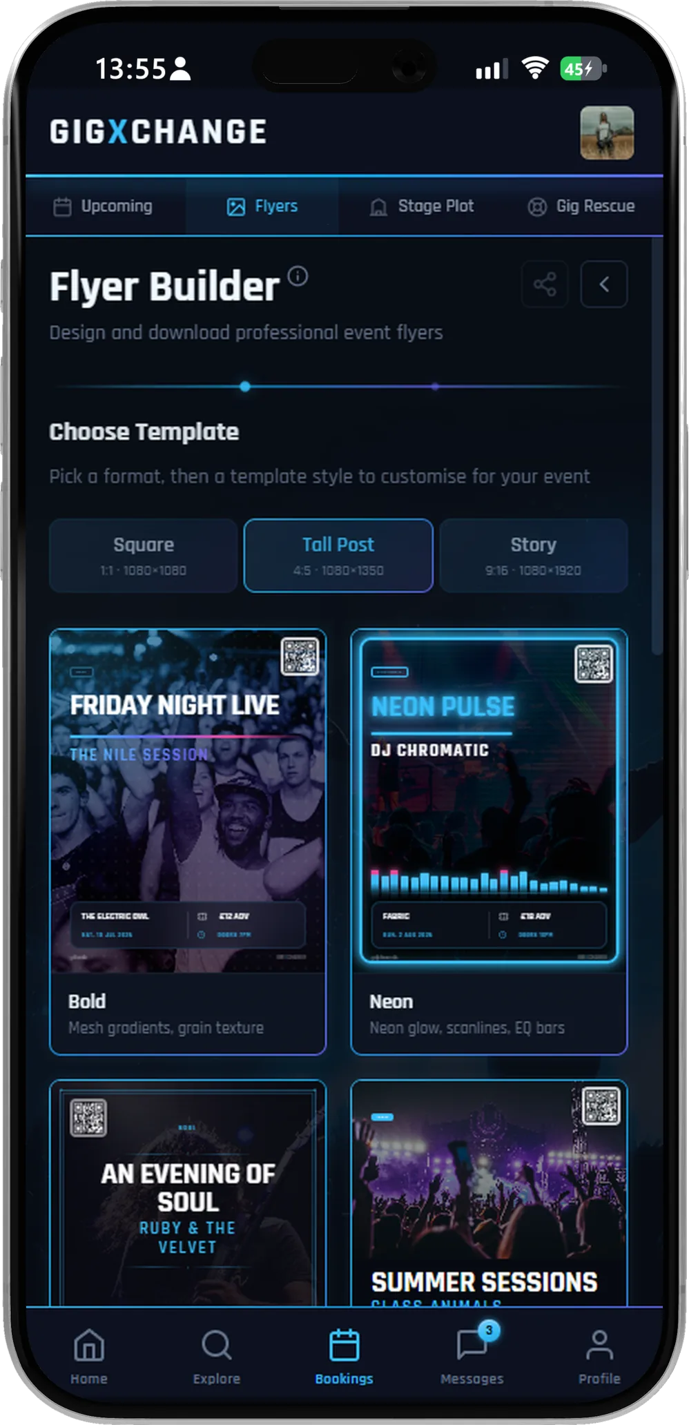 Flyers & posters — promote the night in a tap