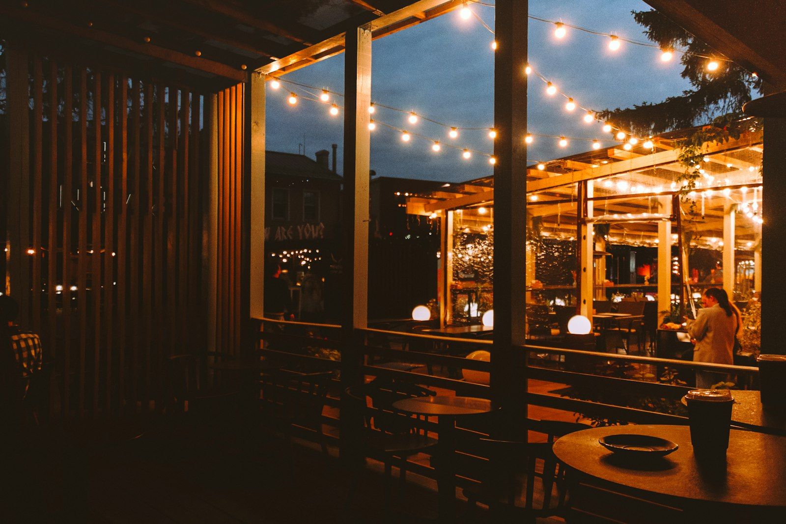 The deck at dusk