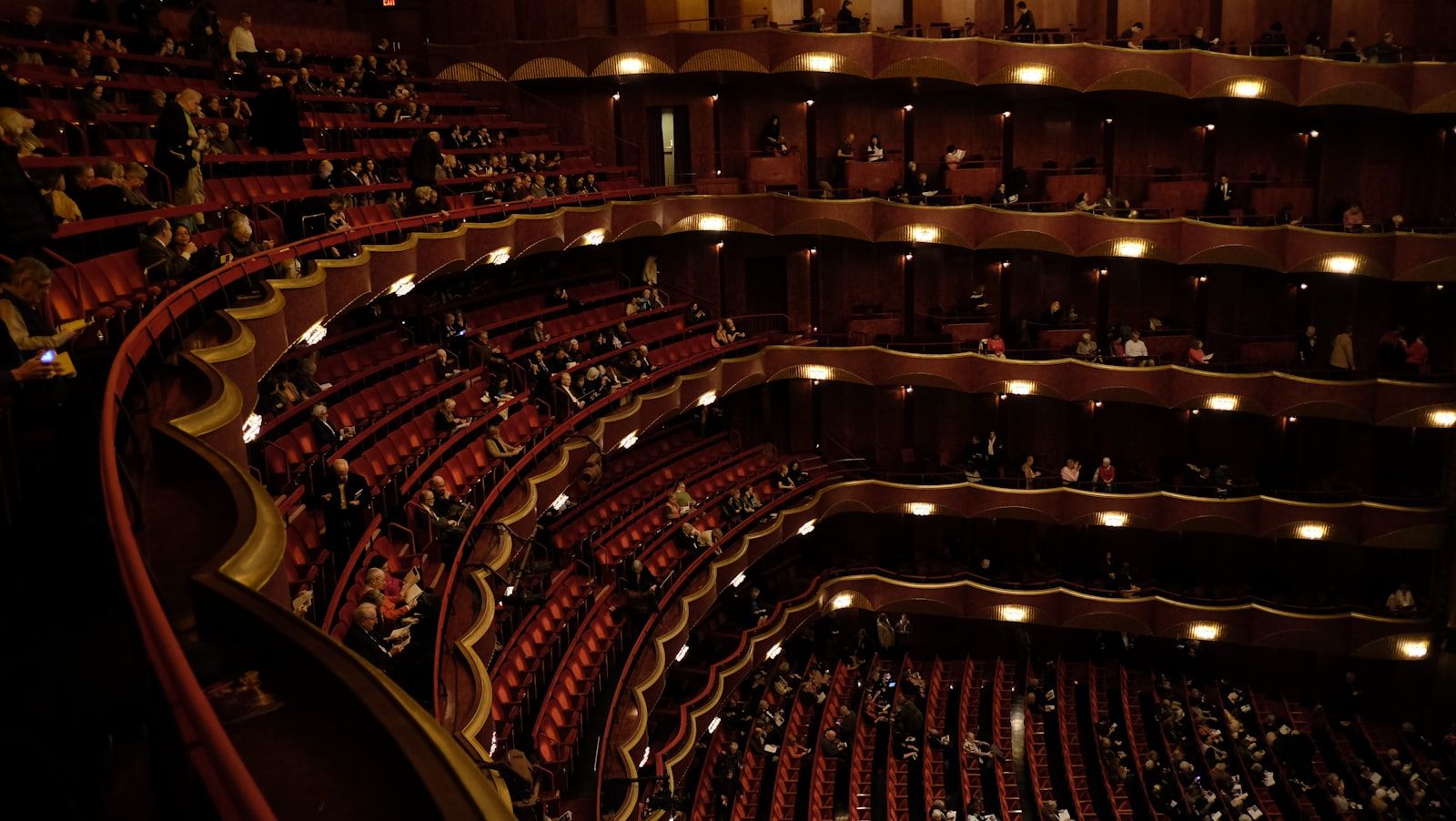 Friday evening — the audience arriving